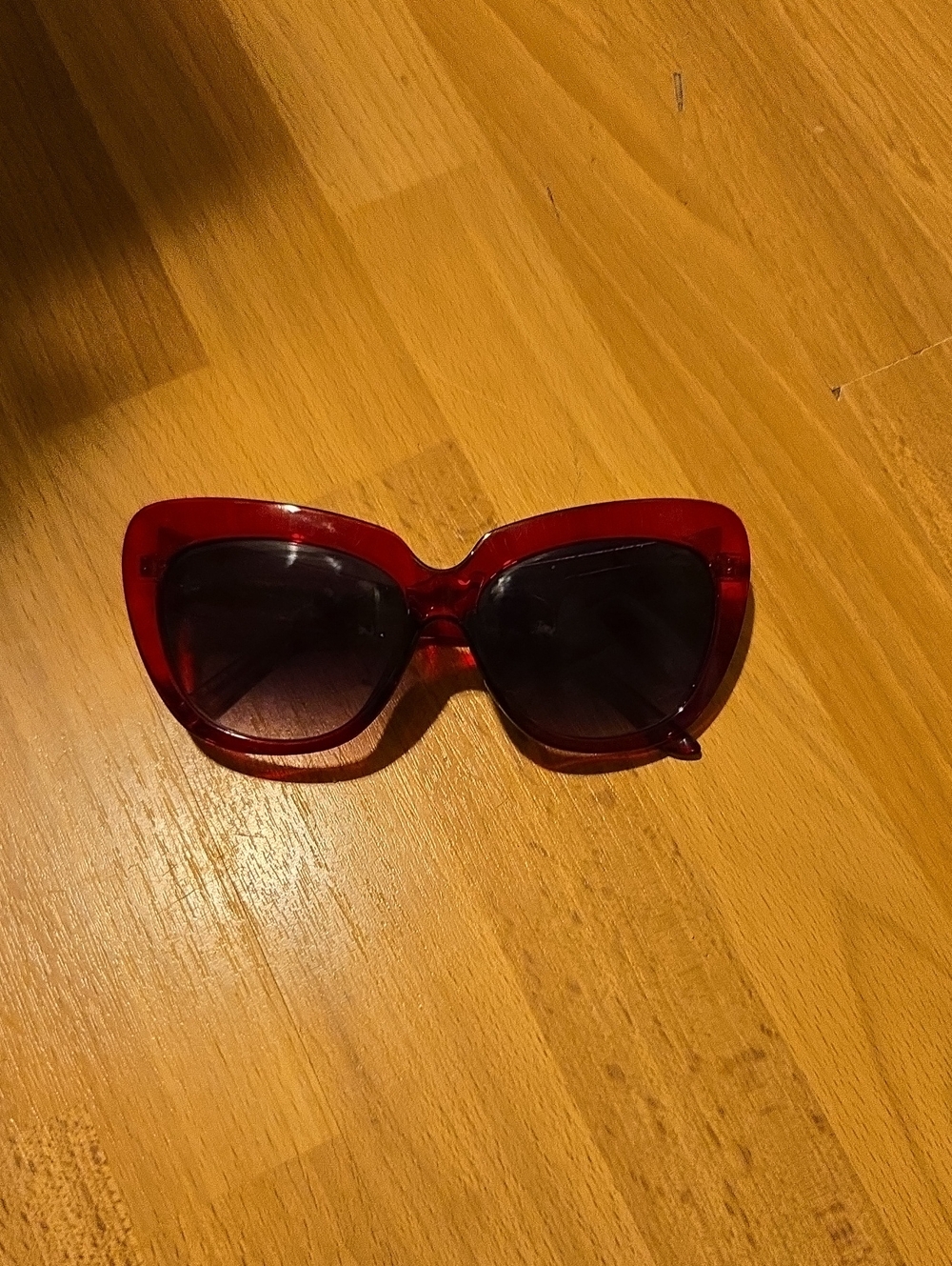 Vienna Prom Red Cat-Eye Sunglasses with Dark Lenses